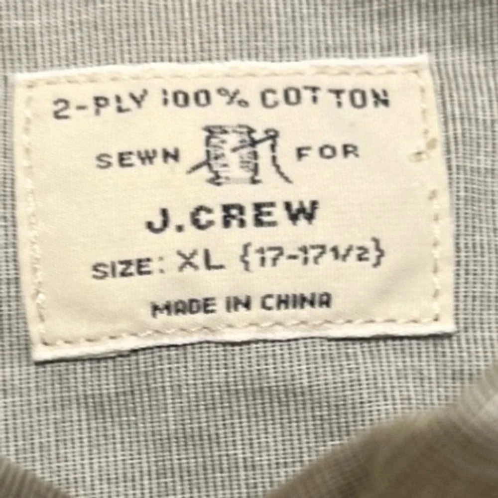 J Crew Mens XL‎ Chambray Button Down Shirt Long Sleeve 2 Ply Cotton Casual